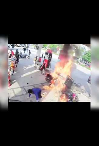 Crushed Then Set On Fire At The Gas Pump