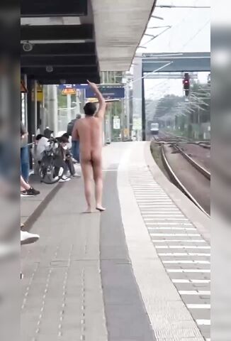 Naked Guy Catches The Train