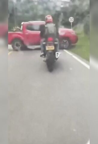 DAMN - Biker Killed By Sliding Pickup
