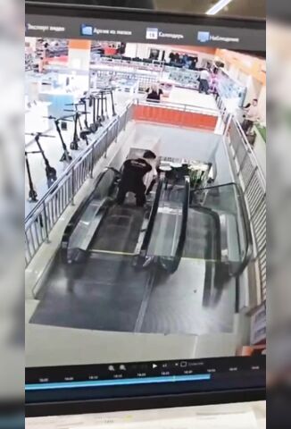 Lets Take A 100 Inch TV Down The Escalator