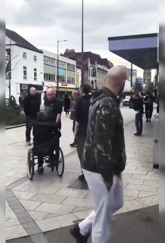 Unemployed Brit Keeps Pushing The Old Men Around