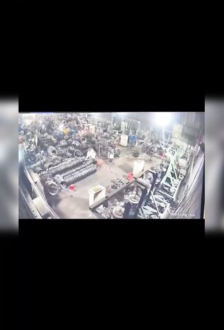 Worker Walks Too Close To Lathe