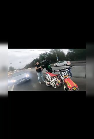 Car Driver Bitch Slaps Biker His Friend Doesn't Take It Well