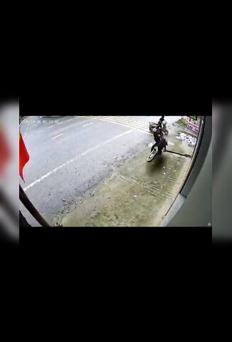 Scooter Rider Pull Across The Path Of Another