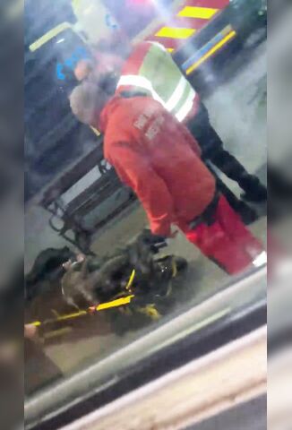 Ambulance Technician Uses His Boot To Put The Patient To Sleep