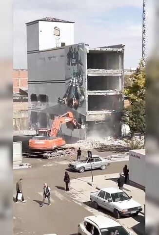 Filming A Building Demolition For Content Goes Wrong For This Guy