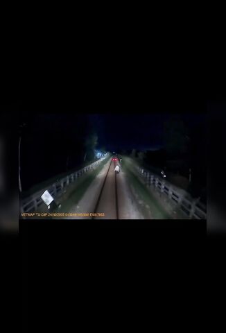 Man Walks Onto Train Tracks Late At Night