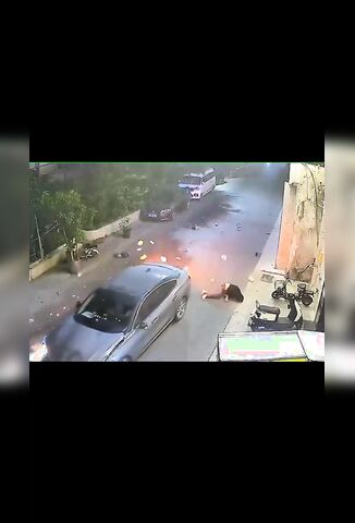 Speeding Car Slam Head On Into Biker