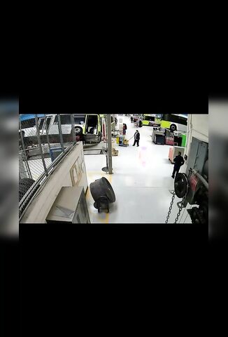 Bus Falls Off Hydraulic Ramp And Explodes At The Workshop