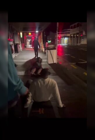 Double Knock Down During Street Fight