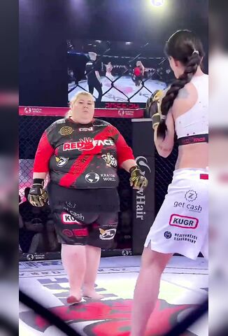 Fatass Goes For The Soda Not The Water After Her Exhausting MMA Fight