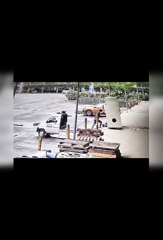 Worker Loading Large Metal Object Becomes One With Large Metal Object