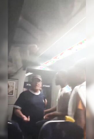 Middle Aged British White Guy Gets Surrounded On The Train
