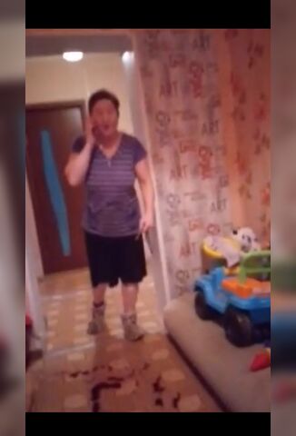 Angry Babushka Stabs Her Husband In The Leg During Domestic