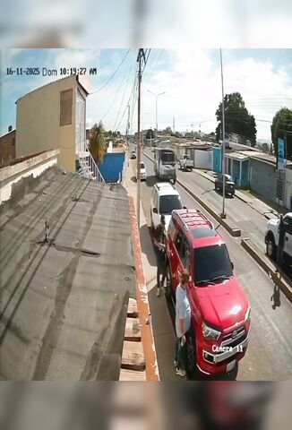 Casually Crossing The Road After Finishing His Conversation