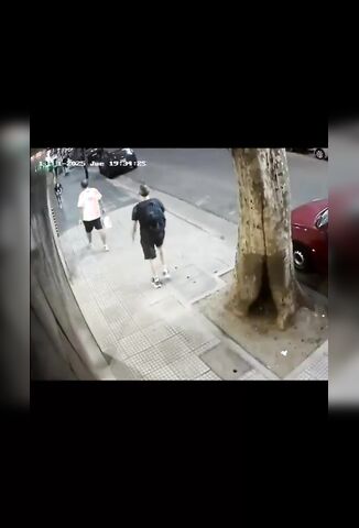 Asshole Randomly Kicks A  Walking Down The Street In Italy