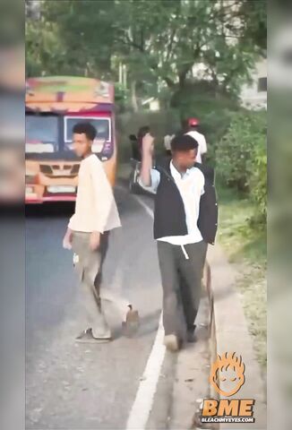 Indian Filming A Tiky Toky To Look Casual And Cool Hit By A Passing Bus