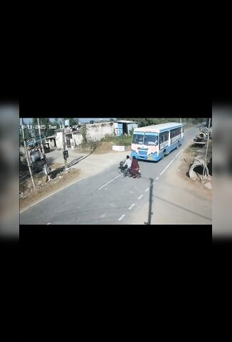 Couple On Motorcycle Fail To Stop At The Junction In India