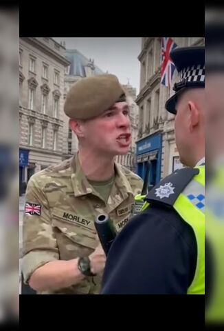 British Soldier Puts UK Police Officer In His Place