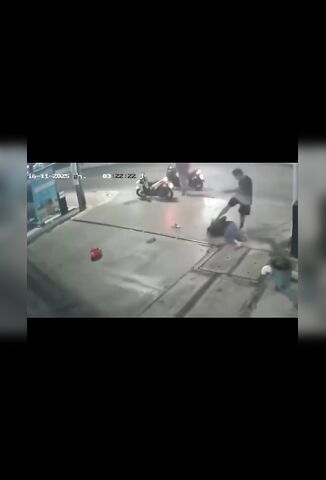 Road Rage Scooter Rider Plays Soccer With Another Scooter Rider