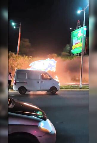 Truck Cab Catches Fire In Costa Rica