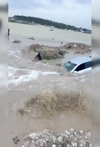 Man Gets Swept Away During Floods In The Middle East