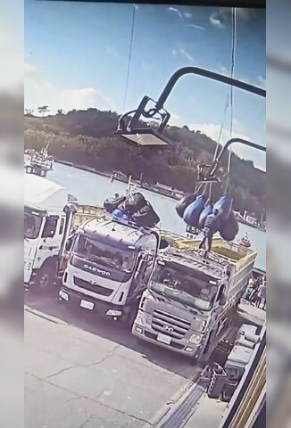 Crane Moving Heavy Bags Sends Worker To Snapped Neckville