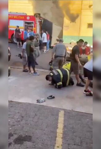 Firefighters Blown Into The Ashplant When Building Explodes In Brazil