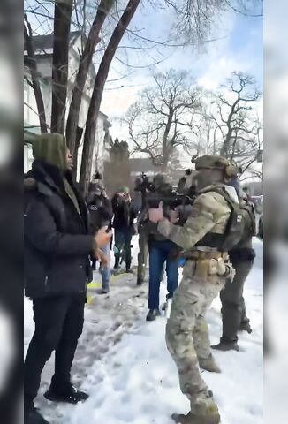 Black Man Turns Orange At ICE Protest