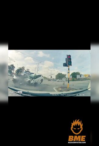 Can Runs A Red Light Killing Unlucky Car Driver And Themselves