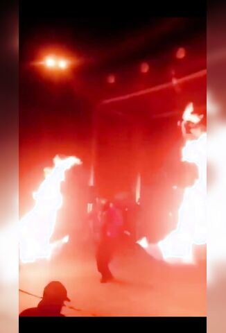 Fire Showman Accidently Lights Himself On Fire During The Show