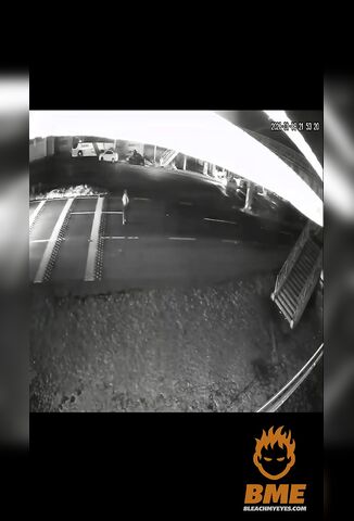 Pedestrian Tries To Outrun A Speeding Car