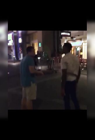Black Man Slaps The Bravery Outta Pushy White Guy