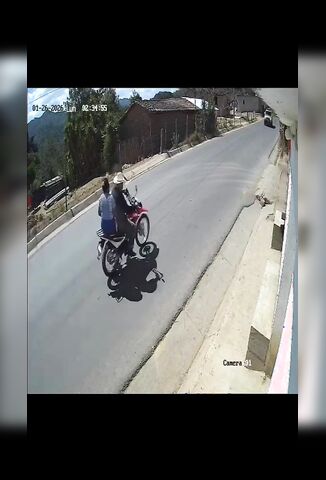 Couple On Motorcycle Demolished By Speeding Truck