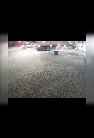 Biker Pulls The Front Brake Slides Straight Under An Oncoming Truck