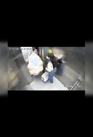 Delivery Of Helium Balloons In A Lift Doesn't End Well
