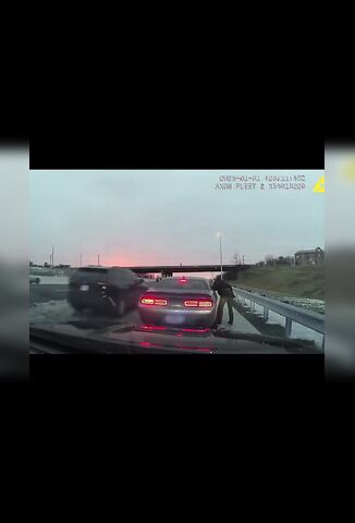 Car Crashes Into The Back Of A Patrol Vehicle During Stop