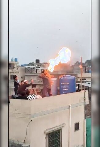 Fire Breather Becomes A Human Bonfire