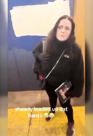 Black Gang Get Dealt With By White Girl On The Subway