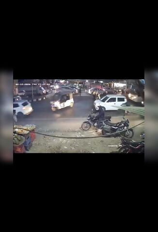 Man Sitting On His Bike Gets Clipped By A Speeding Car