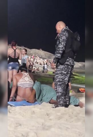 Caught Eating A Fish Taco At The Beach By Cigar Smoking Policia