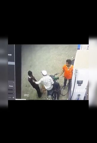 Man Told Not To Smoke At Gas Station Lights Bikers Fuel Tank