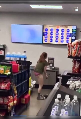 White Girl Goes Nuts In Grocery Store Smashes It Up Then Strips
