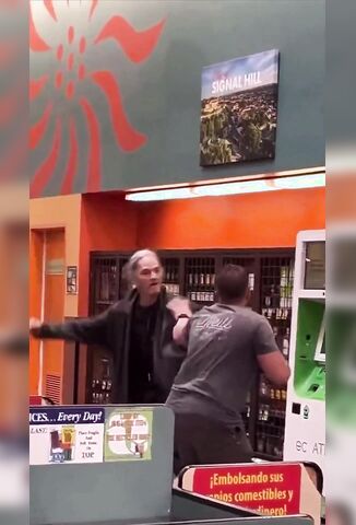 Brought A Kinfe To A Gun Fight In Grocery Store Altercation