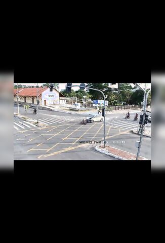 Biker Waiting Patiently At The Lights Wiped Out By Speeding Car