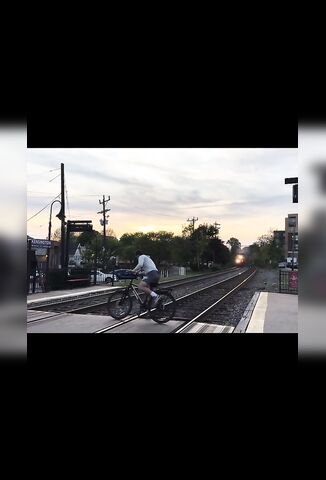 Cyclist Has A Lucky Escape