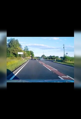 Speeding Biker Hits Another Turning Right In England