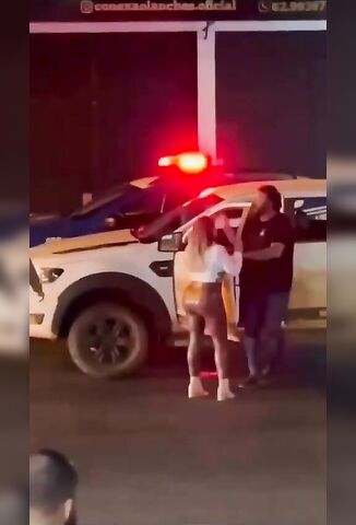 Cop Shows Big Guy What Time It Is