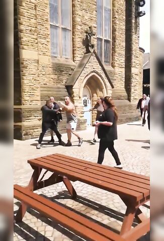 Roid Rager Makes Racist Man Apologise In Blackpool UK